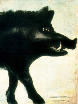 Det svarta vildsvinet, Niko Pirosmani, Public domain, via Wikimedia Commons